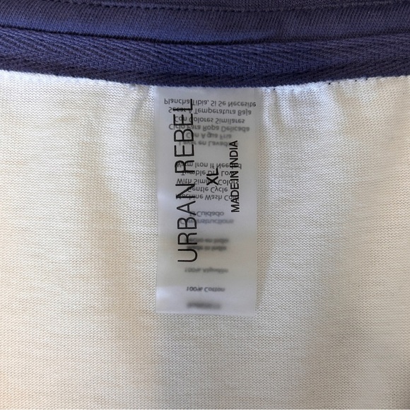 Boxy Navy and White Long Sleeve Polo Shirt Deep V Neck Trendy School Fall - Picture 5 of 12